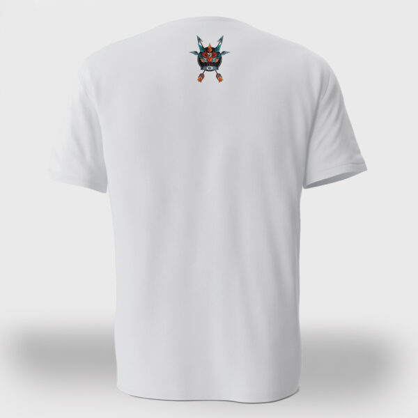 Redbird Tattoo Mode, Indianer Tattoos T-Shirt Rückseite in weiß mit kleinen Außen Label Design