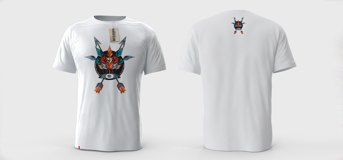 Redbird Tattoo Mode Tattoo-Indianer T-Shirt in weiss