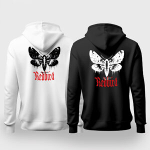 Tattoo Hoodie UNISEX mit Butterfly Design. In sschwarz und weiß erhältlich sowie in den Größen XS bis §XL