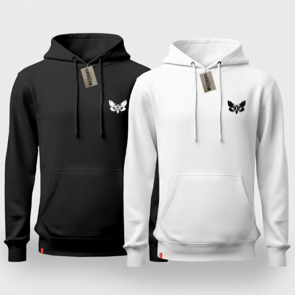 Tattoo Hoodie UNISEX mit Butterfly Design. In sschwarz und weiß erhältlich sowie in den Größen XS bis §XL